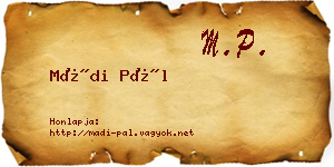 Mádi Pál névjegykártya
